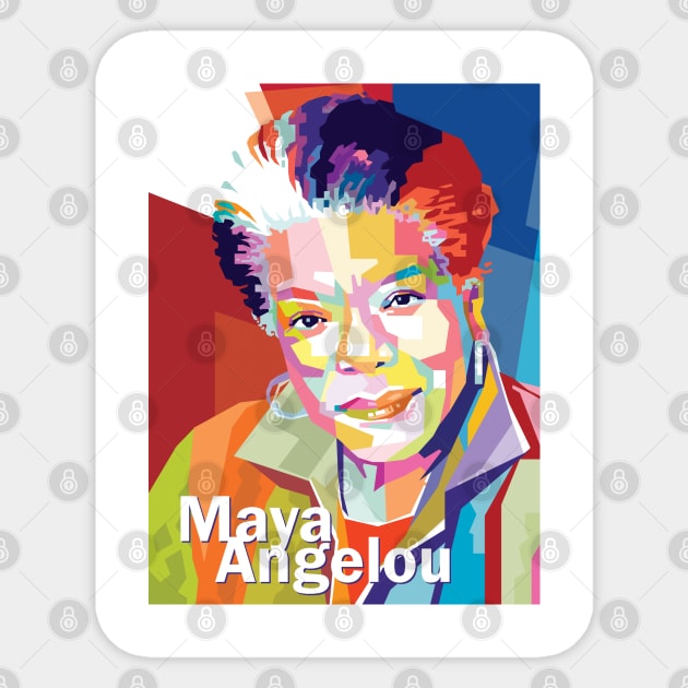 Maya Angelou in Pop art Sticker by Mulyadi Walet